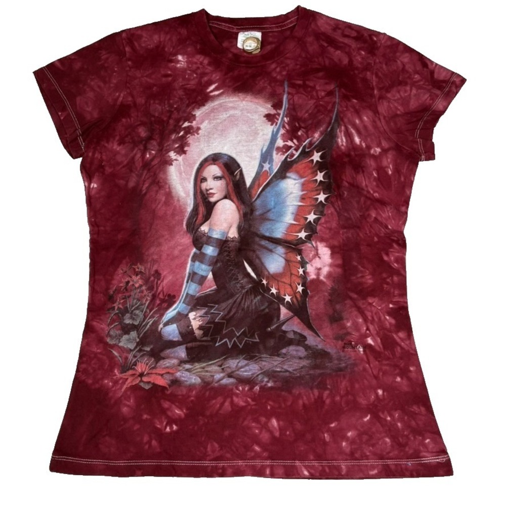 Vintage The Mountain Fairy T Shirt M Y2K Whimsy Goth Witchy Tie Dye Ryman Art